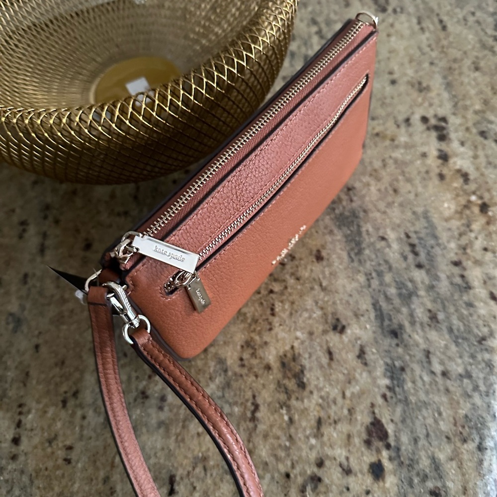 Kate Spade Leila Convertible Wristlet Shoulder Bag Leather Gingerbread Brown New - Picture 6 of 8